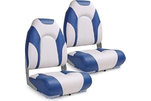 SUNDGORA Deluxe Marine High Back Folding Boat Seat,Stainless Steel Screws Included