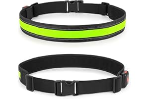 Illumifun LED Running Belt - USB Rechargeable Light Up Sash, High-Visibility Elastic Waistband Light for Running Cycling Hiking Camping Nighttime Activities