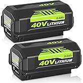 2 Pack 8000mAh Extend Capacity Replacement for Ryobi 40V Battery Compatible with Ryobi 40 Volt Lithium Battery OP4026 OP40601 OP4050A OP4040 OP4030 OP4050 Compatible with 40V Cordless Tool(Green)