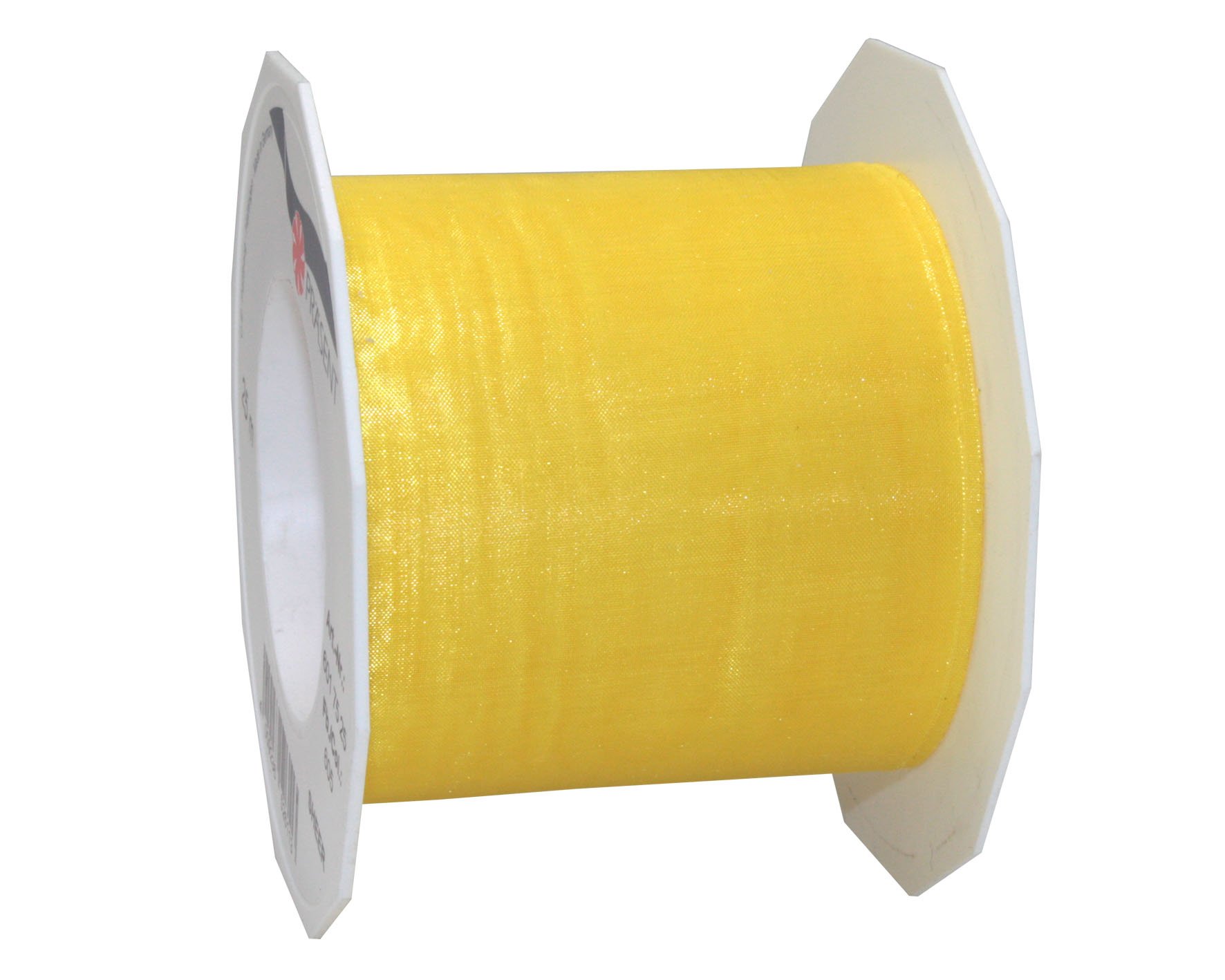 PRÄSENT Organza Ribbon, Polyester, Yellow, 72mm-25m — image 1