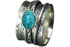 Solid 925 Sterling Silver Leaves Flower Spinner Meditation Ring For Women/Fidget Anxiety Spin Ring/Wedding Engagement Ring Fo