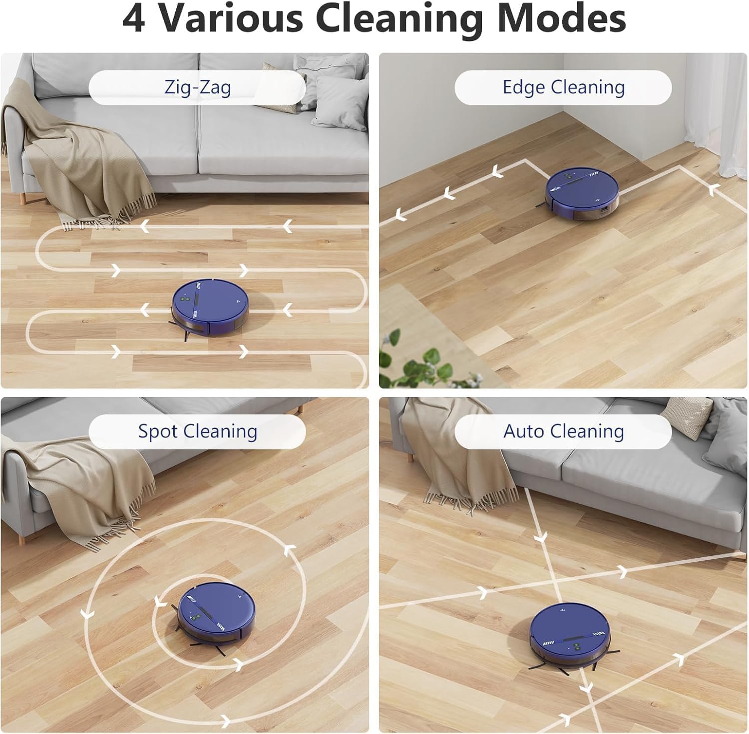 Robot Vacuum and Mop Combo, 2 in 1 Vacuum Robot with WiFi/App/Voice, Schedule, Water Tank and Dustbin, Self-Charging, Slim, Ideal for Hard Floor, Pet Hair, Carpet