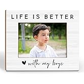 BCUANGD Mom Son Picture Frames - Mom Gifts Photo Frame, Mother Gifts from Sons, Grandmas Moms of Son Life is Better with My Boys 5x7 Picture Frame, boy grandma gifts