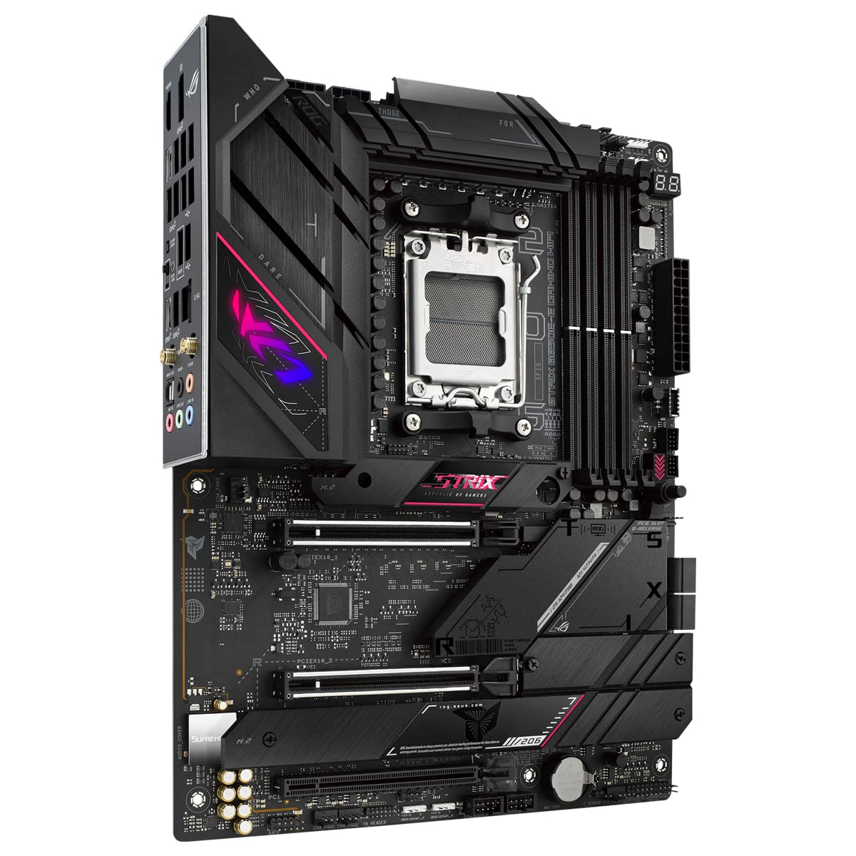 ASUS ROG Strix B650E-E Gaming WiFi Mainboard Sockel AMD AM5 (Ryzen 7000, ATX, DDR5 Speicher, 16+2 Power Stages, USB 3.2 Gen 2x2 Typ-C, PCIe 5.0, Q-Release, WiFi 6E, Aura Sync) 9