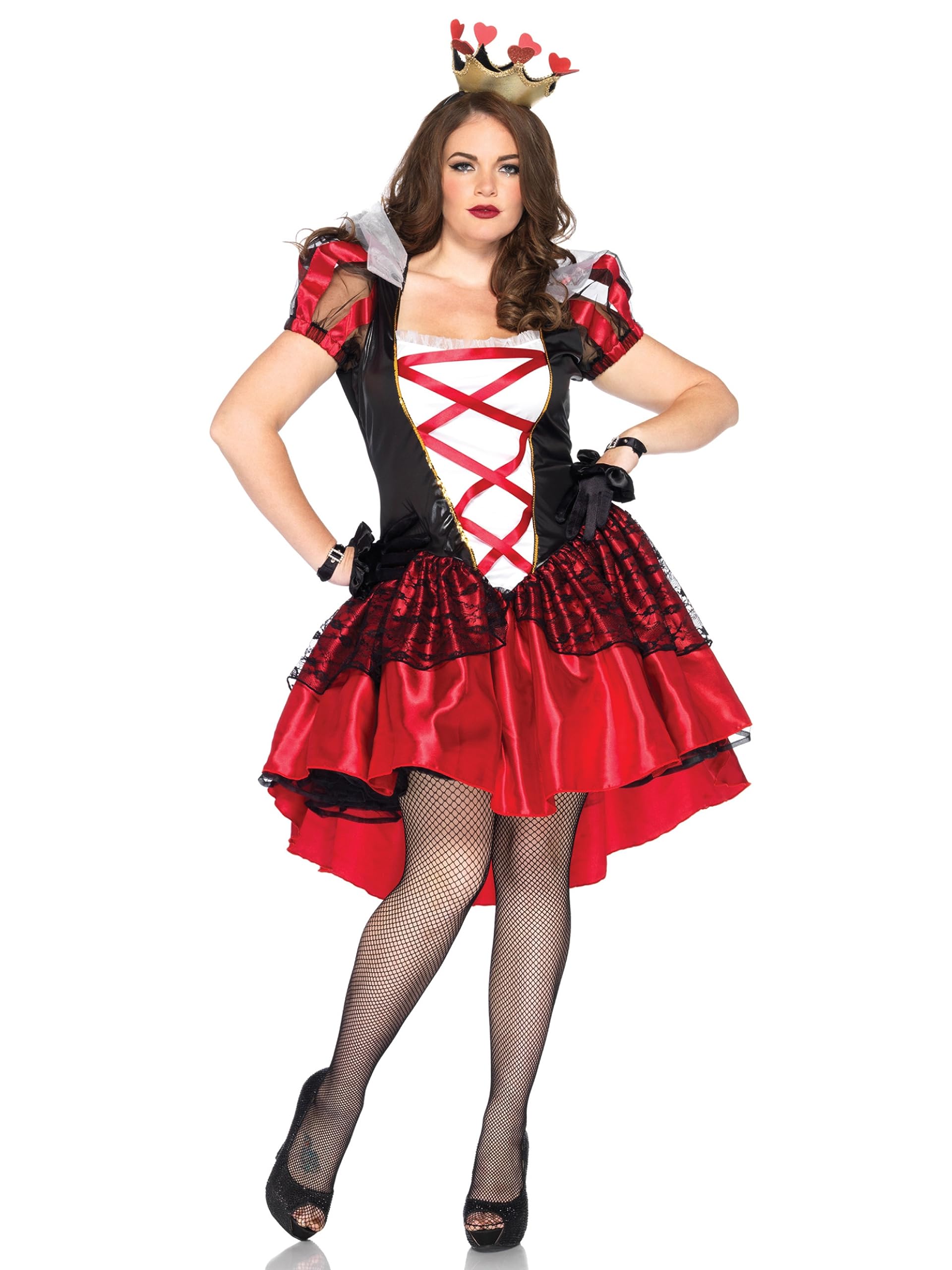 Leg Avenue Women's Plus-Size 2 Piece Royal Red Queen Costume