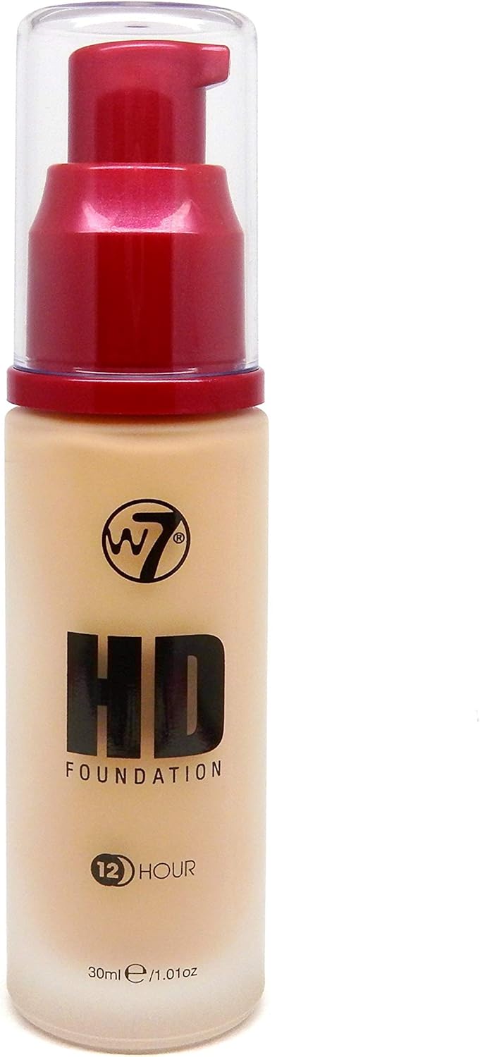 W7 HD Foundation - Oil-Free Liquid Foundation for Poreless Matte Medium Coverage - 30ml (Fresh Beige), 30 ml (Pack of 1)