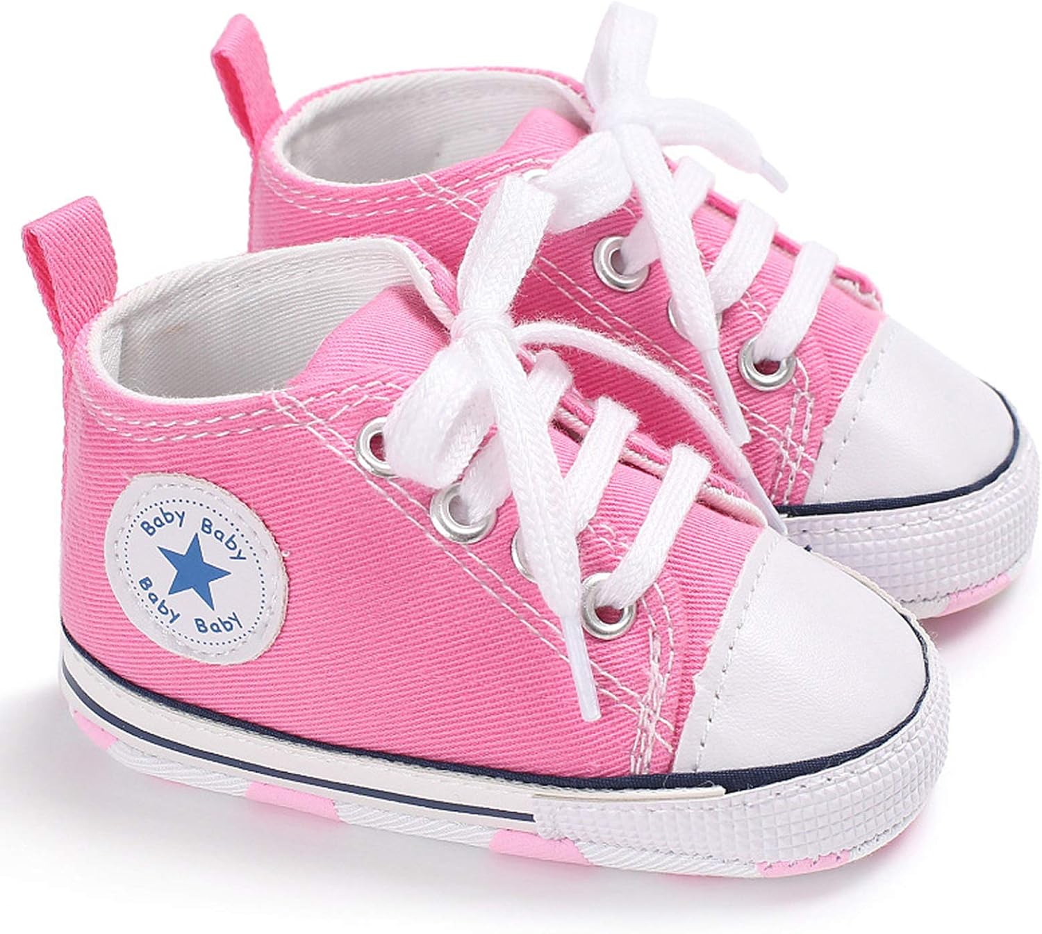  | Antheron Baby Girls Boys Canvas Shoes Soft Sole Toddler First Walker Infant High-Top Ankle Sneakers Newborn Crib Shoes | Sneakers