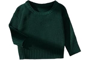 PATPAT Baby Girls Boys Newborn Sweater Crewneck Pull Over Knit Solid Long Sleeve Fall Winter Clothes