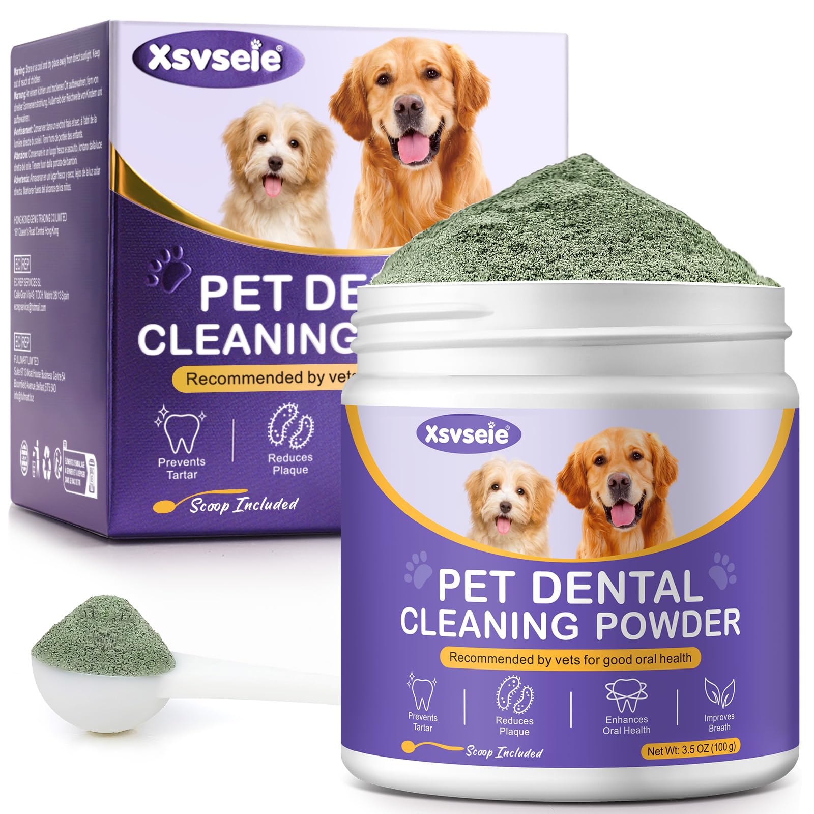 CLFJLXYX Plaque Off Powder-100g Plaque Off Powder for Dogs & Cats，Tartar and Plaque Off Remover，Pet Teeth Cleaning Care & Breath Freshener Dental Products，100% Natural，Plaque Remover For Dogs, Cats