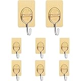 CGBE Adhesive Wall Hooks Heavy Duty Hooks for Hanging 13 lbs (Max) Seamless Transparent Adhesive Hooks for Hanging Keys Coats