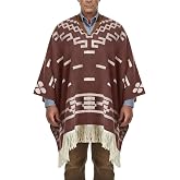 QiSwap Western Cowboy Poncho - Unisex Authentic Mexican Alpaca Wool Poncho for Halloween Cowboy Cosplay &amp; Western Theme Party