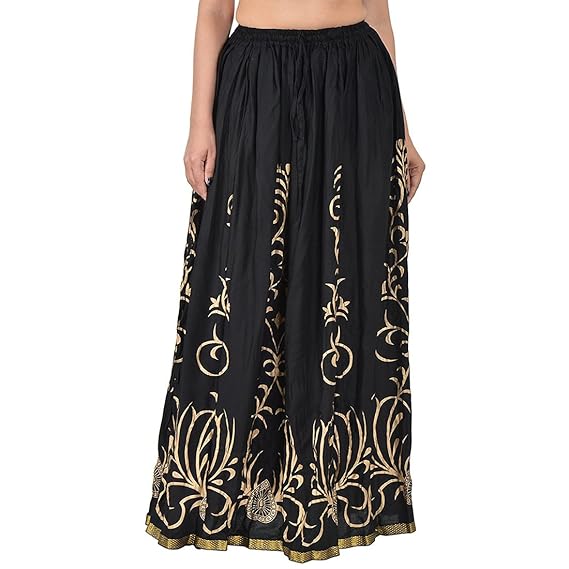 Women's A-Line Skirt (SKT3044_Black_Free Size)