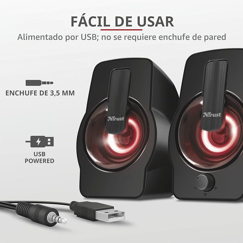 Gemi 2.0 Altavoces con Iluminación LED RGB, 12W (6W RMS), Negro