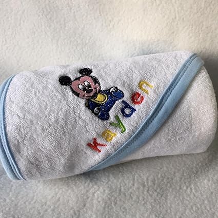 Nom Personnalise Mickey Mouse Bebe Lavage Serviette Chiffon Belle Broderie De Haute Qualite Amazon Fr Bebes Puericulture
