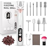 ZABOUL Electric Nail Drill Kit Cordless Professional Manicure Pedicure Nail File Buffer for Acrylic Nails Gel Polishing Removing Manicure Salon Home with Nail Drill Bits Sanding Bands