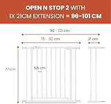hauck Open N Stop 2 Gate Set with 21 cm Extension White 96-101 cm view 2
