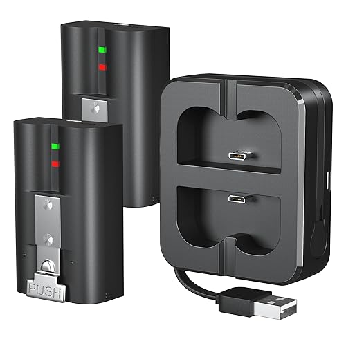 Packs 6040mAh Rechargeable Battery and Dual USB Charging Station  Compatible with Ring, for Video Doorbell 2/3/4 and Spotlight Cam Battery 