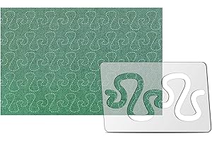 Kapyoo Free Motion Quilting Rulers and Templates Quilting Templates for Machine Quilting Templates Quilting Supplies Sewing Accessories with Non-Slip Grips(Meandering)