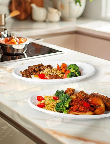 AISBUGUR 16″ LARGE SERVING PLATTERS, WHITE OVAL TURKEY PLATTERS FOR PARTY, WEDDING, ENTERTAINING, CERAMIC SERVING TRAYS AND PLATTERS FOR SERVING FOOD APPETIZERS MEAT, SET OF 2