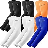 YQXCC 6 Pairs Arm Sleeves for Men Women | UPF 50 Cooling UV Sun Protection | Sports Compression Sleeves