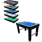 KICK Pentacle 55" 5-in-1 Multi Game Table | Foosball, Billiards/Pool, Push Hockey, Shuffleboard &amp; Bowling