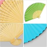 Didilor Folding Fans 6Pcs Handheld Bamboo Paper Fan Set for Wedding Party Home view 3