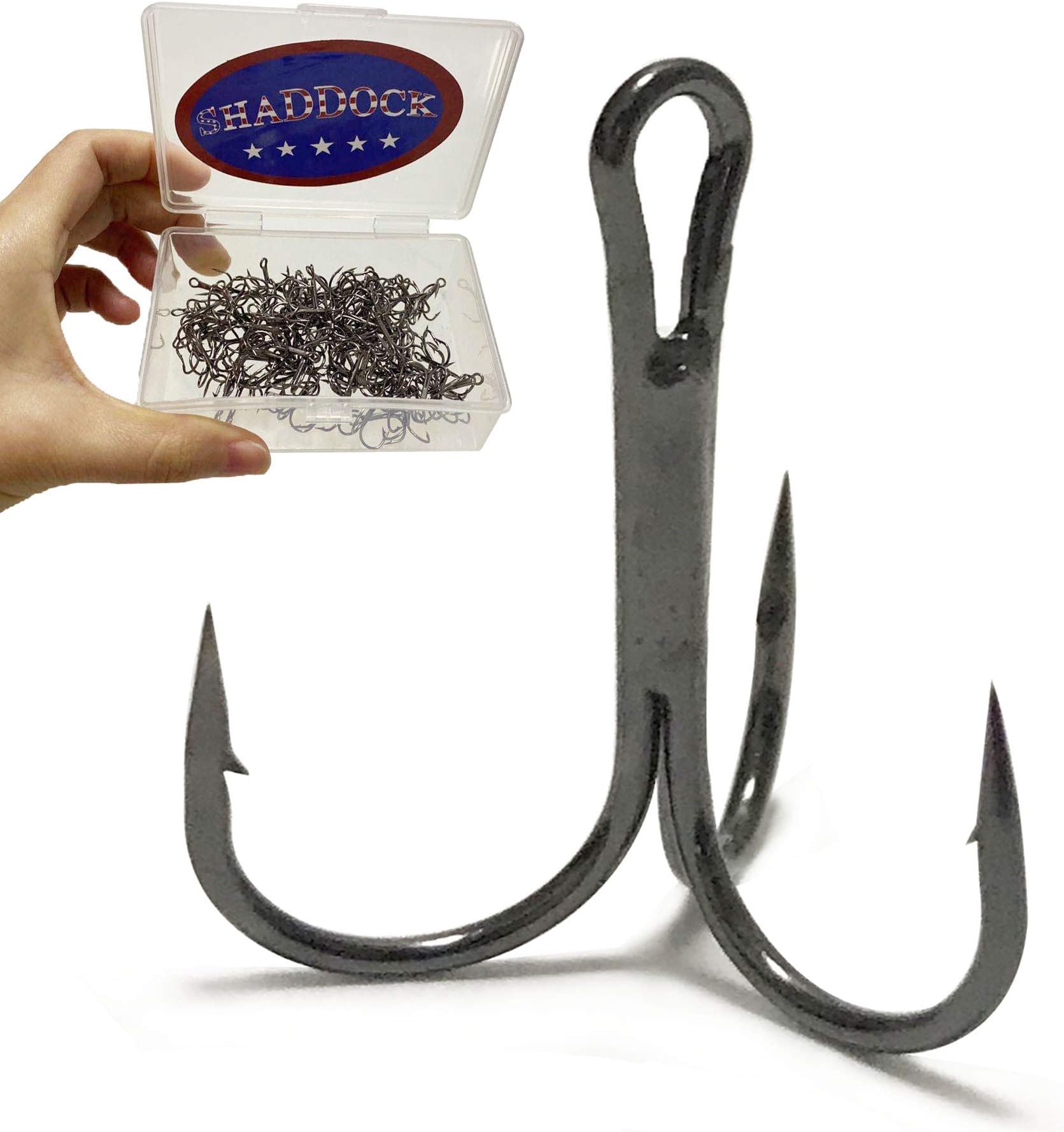 Easy Catch 100pcs 35647 High Carbon Steel Treble Fishing Hooks Black Small Round Bend Triple Hard Lure Spoon Fishhook Size 2 4 6 8 10 12 14