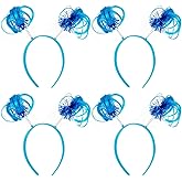 FgTnYh 4Pcs Blue Ponytail Headband Feathers Head Bopper for Thing Costume Accessory Novelty Festival Wearable Hair Band for Women