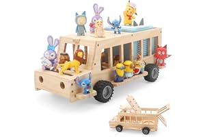 RZYLKA for Tonies Box Organizer Shelf Storage, for Tonie Shelf Magnetic, Compatible with Tonie box Generation 1 & 2 Player Tonies Figures Characters, Charger, Display Collection 20~30 Characters - Bus