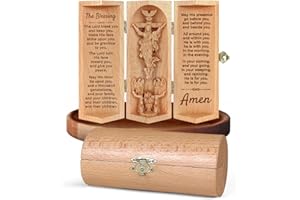 Jesuspirit - Our Father in Heaven Christian Decor, Catholic Wooden Statue, Sculpture Nativity Family, Statue of Jesus, Home Decor - Openable Wooden Cylinder Sculpture of Jesus (The Blessing)