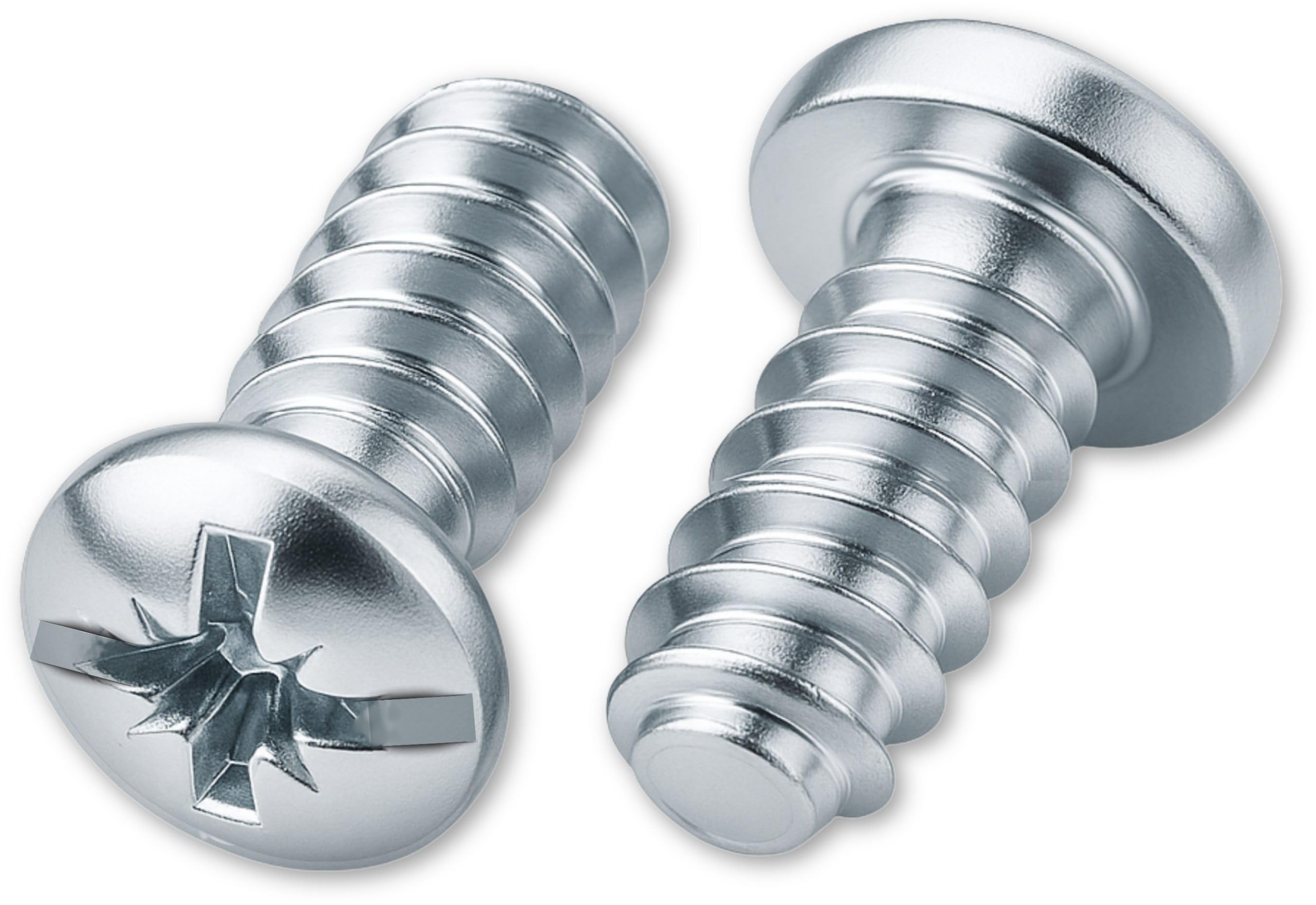 HEXATON Euro Screws 6.3 x 16 mm - 50 Pieces - Rounded Head - Pozidriv - Zinc Plated - Furniture Screws for Hinges, Drawer Guides