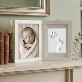 Chuckle Baby Hand & Footprint Kit White Wooden Frame 5x7, Clay Roller view 6