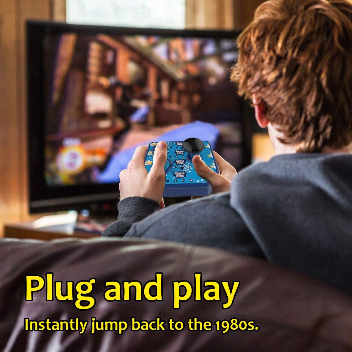 Mini Handheld Game Console TV Games Console Classic Built-in 180 Games for Kids (AV Cable) (Blue): Computers & Accessories