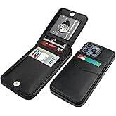 KIHUWEY Compatible with iPhone 14 Pro Case Wallet with Credit Card Holder, Flip Premium Leather Magnetic Clasp Kickstand Heavy Duty Protective Cover for iPhone 14 Pro 6.1 Inch (Black)