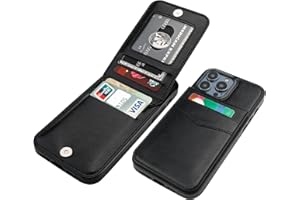 KIHUWEY Compatible with iPhone 14 Pro Case Wallet with Credit Card Holder, Flip Premium Leather Magnetic Clasp Kickstand Heavy Duty Protective Cover for iPhone 14 Pro 6.1 Inch (Black)