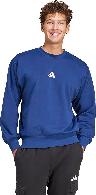 Sweatshirt Feelcozy Fleece Essentials Masculino, Azul Escuro/Branco, XXL — foto 3 de 6