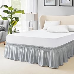 FreshCulture Queen Bed Skirt, Elastic Wrap Around
