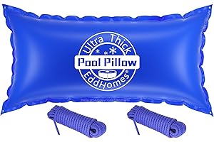 EDDHOMES 4x8FT Pool Pillow for Above Ground Pools, 0.5mm Extra Thick & Strong Cold-Resistant Pool Pillows 4x8ft for Closing Winter, P ool Pi llow for Winterizing to Last All Season(with 33ft Rope)