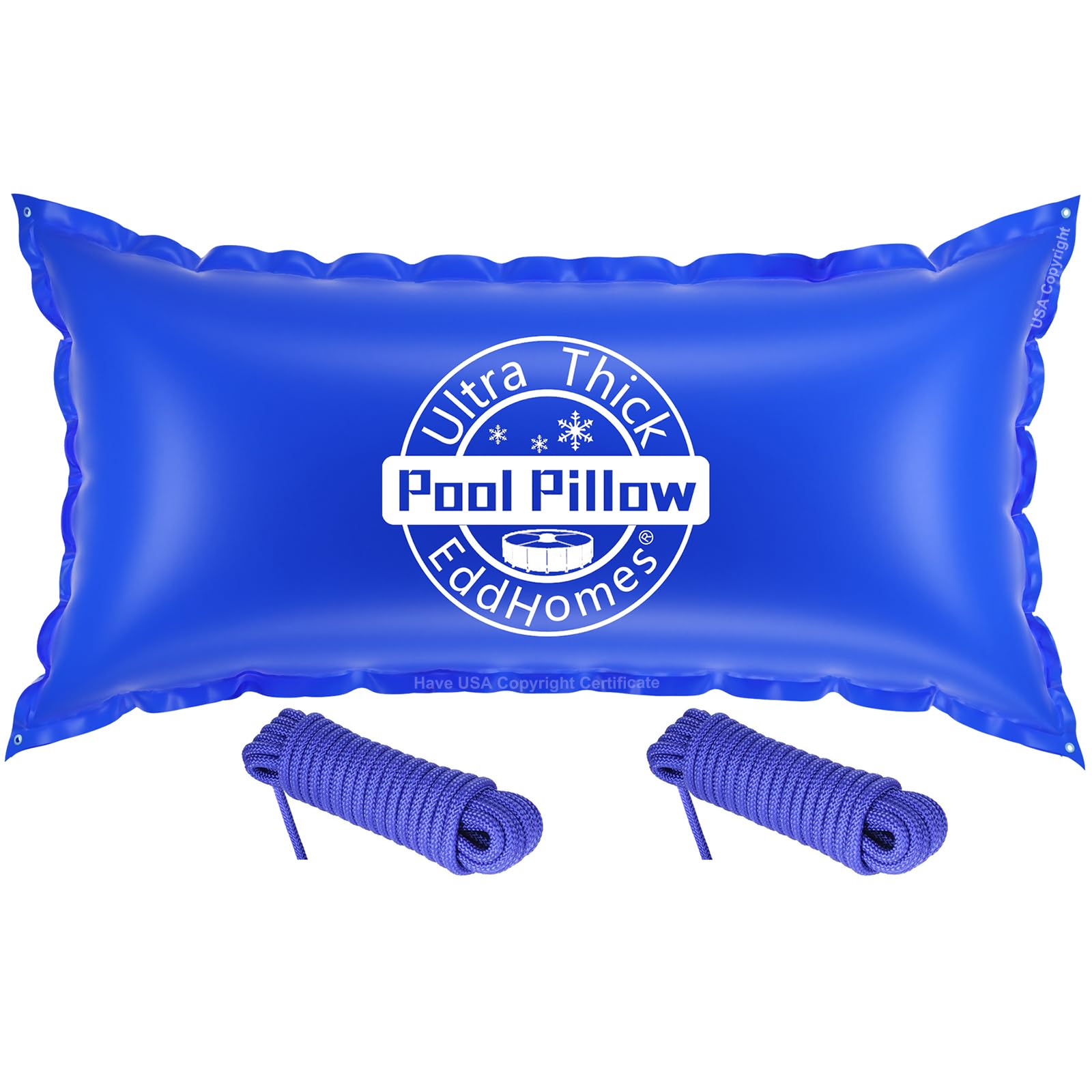 Photo 1 of 4x8FT Pool Pillow for Above Ground Pools, 0.5mm Extra Thick & Strong Cold-Resistant Pool Pillows 4x8ft for Closing Winter, P ool Pi llow for Winterizing to Last All Season(with 33ft Rope)
