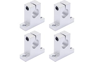 Linear Motion Rod Support 4pcs SK16 Aluminum Rail Guide Clamping for Diameter 16mm (0.629 inches) Shaft BELLA BAYS