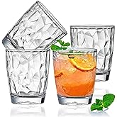 Plastic Clear Water Tumblers Set of 4, 10-ounce Transparent Unbreakable Drinking Glasses, Acrylic Reusable Juice Wine Cups Dishwasher Safe Water Tumblers Camping Portable Cups, Easy To Storage (Clear)