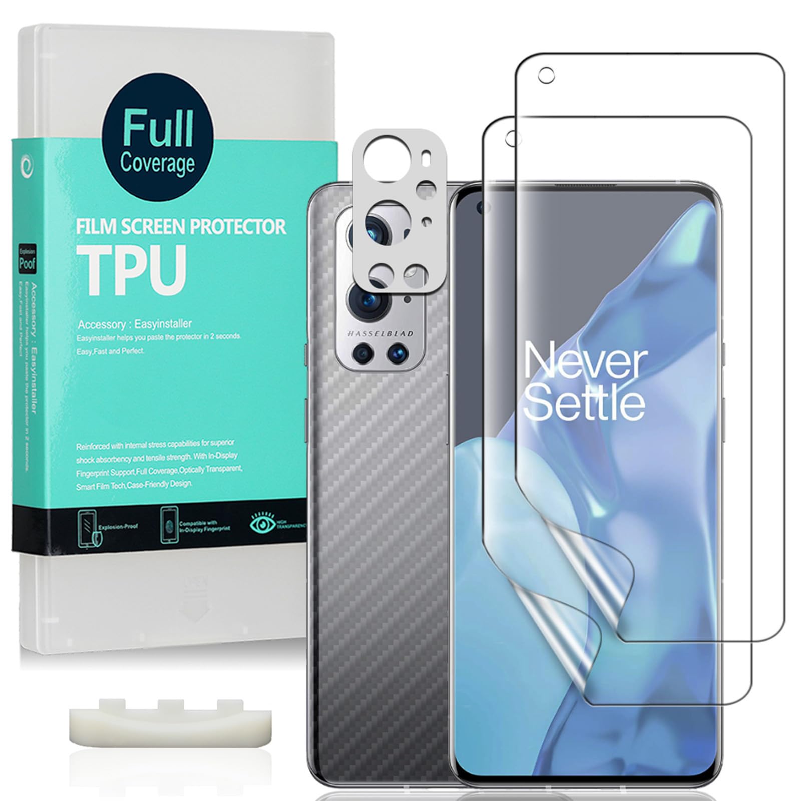Ibywind 2 Pcs Screen Protector For OnePlus 9 Pro 5G,Flexible TPU Film,With 1Pc Camera Lens Protector,1Pc Back Film,Bubble Free,Easy To Install