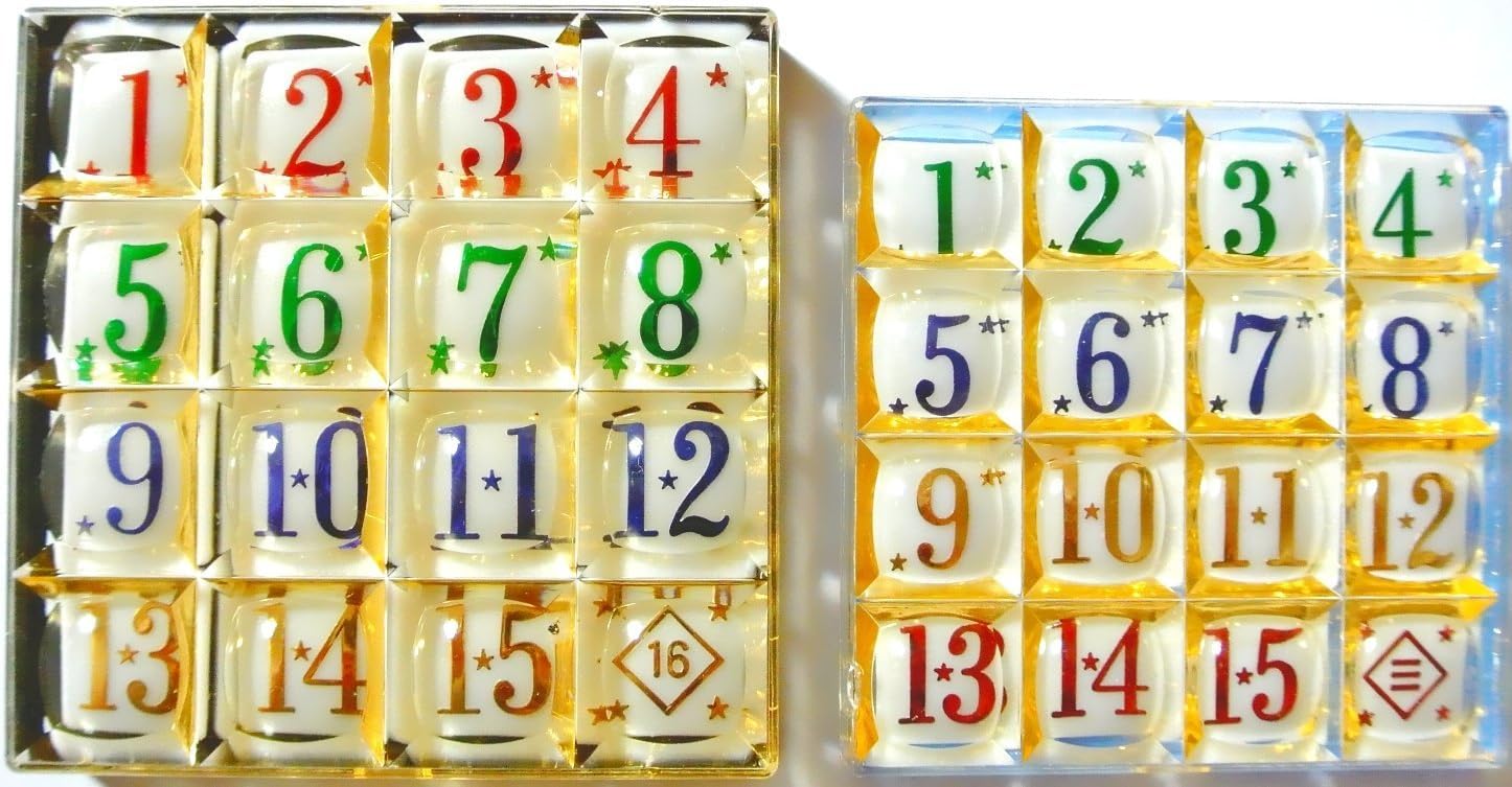 Amazon 15ゲーム スライドパズル 15パズル プレミアムバージョン1個とノーマル1個の 大小2個 遊び比べセット 頭を使う脳トレーニングにお勧め ボードゲーム おもちゃ