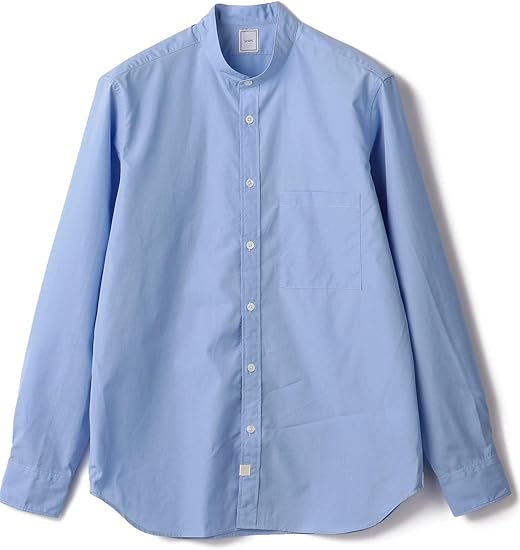 Amazon シップス シャツ バンドカラー ソリッド シャツブルー メンズ ブルー 青 S シャツ 通販
