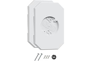 CIXIAOR Siding Light Mounting Block, 8141DBL White Outdoor Mounting Plate kit with Built-in Electrical Box, Vinyl Siding Block for 1/2 inch Double, 2 Pack