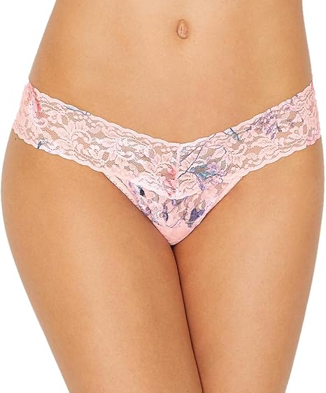 Amazon Com Hanky Panky Cherie Low Rise Thong Pink Multi One Size