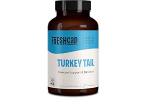 FRESHCAP MUSHROOMS FreshCap Turkey Tail Mushroom Supplements for Immune & Digestive Health - Ayurveda Mushroom Supplements (120 Capsules)