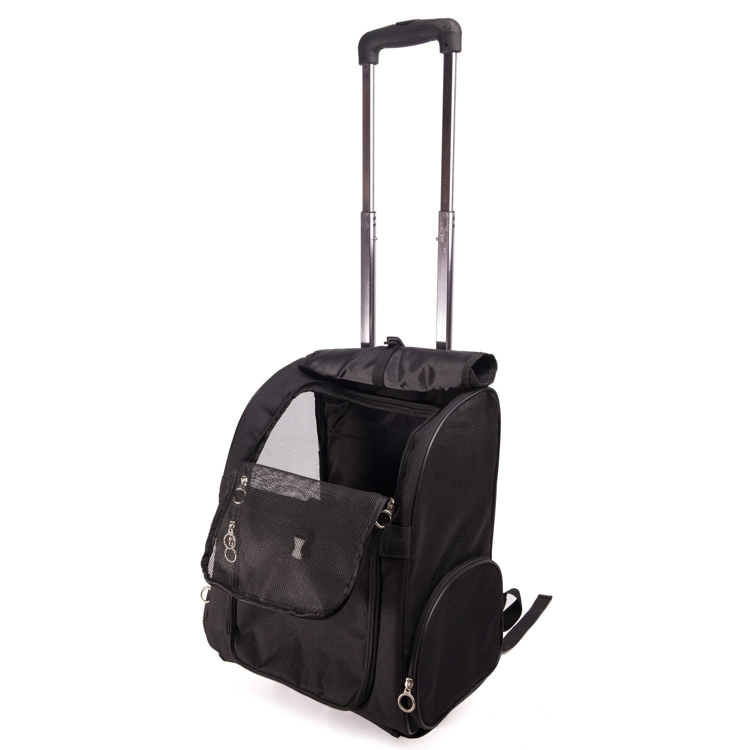 Dogs Kuoser 4in1 Oxford Pet Carrier Rolling Backpack Puppy Trolley