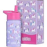 Wildkin Kids 14oz Stainless Steel Water Bottle – BPA-Free, Leakproof, Insulated, Easy-Clean - Unicorn