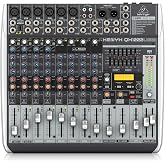 Behringer XENYX QX1222USB Premium 16-Input 2/2-Bus Mixer with XENYX Mic Preamps and Compressors, Klark Teknik Multi-FX Processor, Wireless Option and USB/Audio Interface
